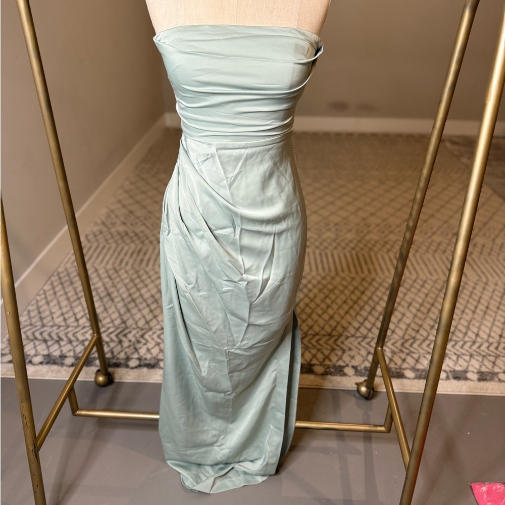 Strapless Sage Color Dress
